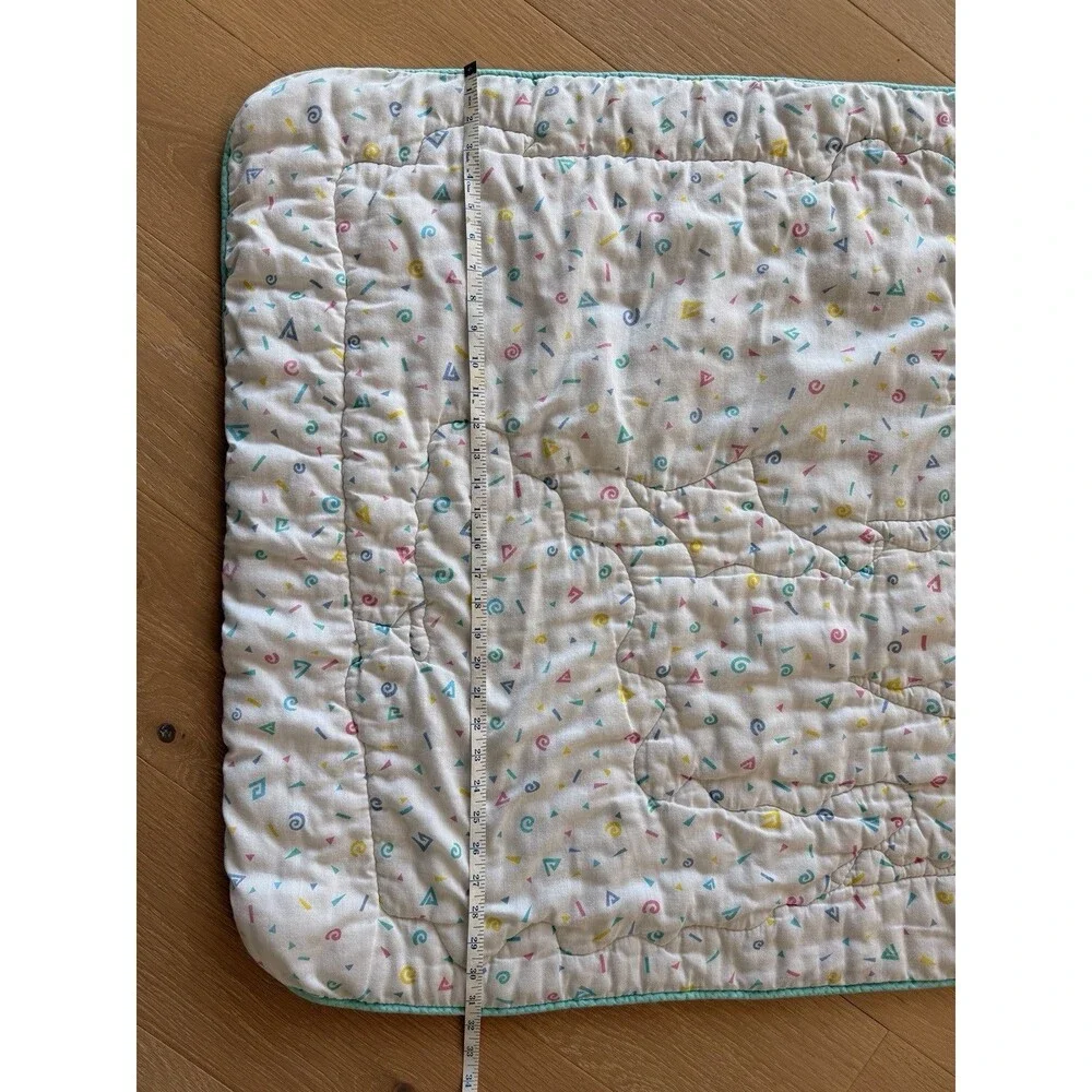 Vtg Gerber Baby Crib Quilted Comforter Pastel Mom & Baby Zoo Animals USA HTF